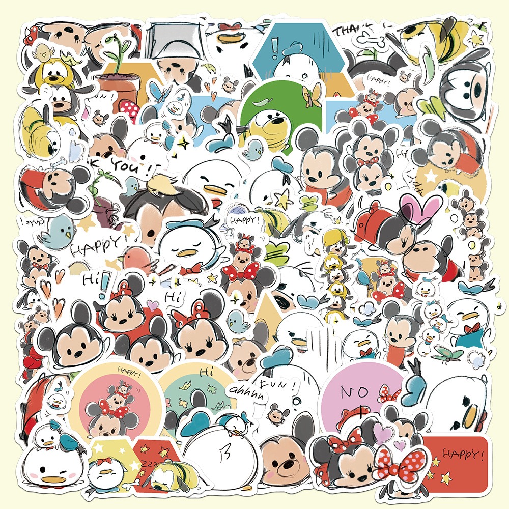Cartoon Mickey, Minnie & Donald Duck Graffiti Stickers - Decorative Stickers for Suitcases, Children's Stickers, Waterproof