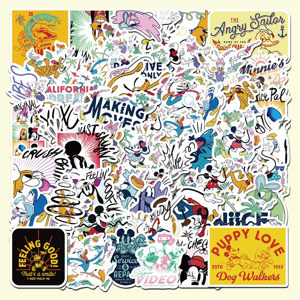 Cartoon Mickey, Minnie & Donald Duck Graffiti Stickers - Decorative Stickers for Suitcases, Children's Stickers, Waterproof