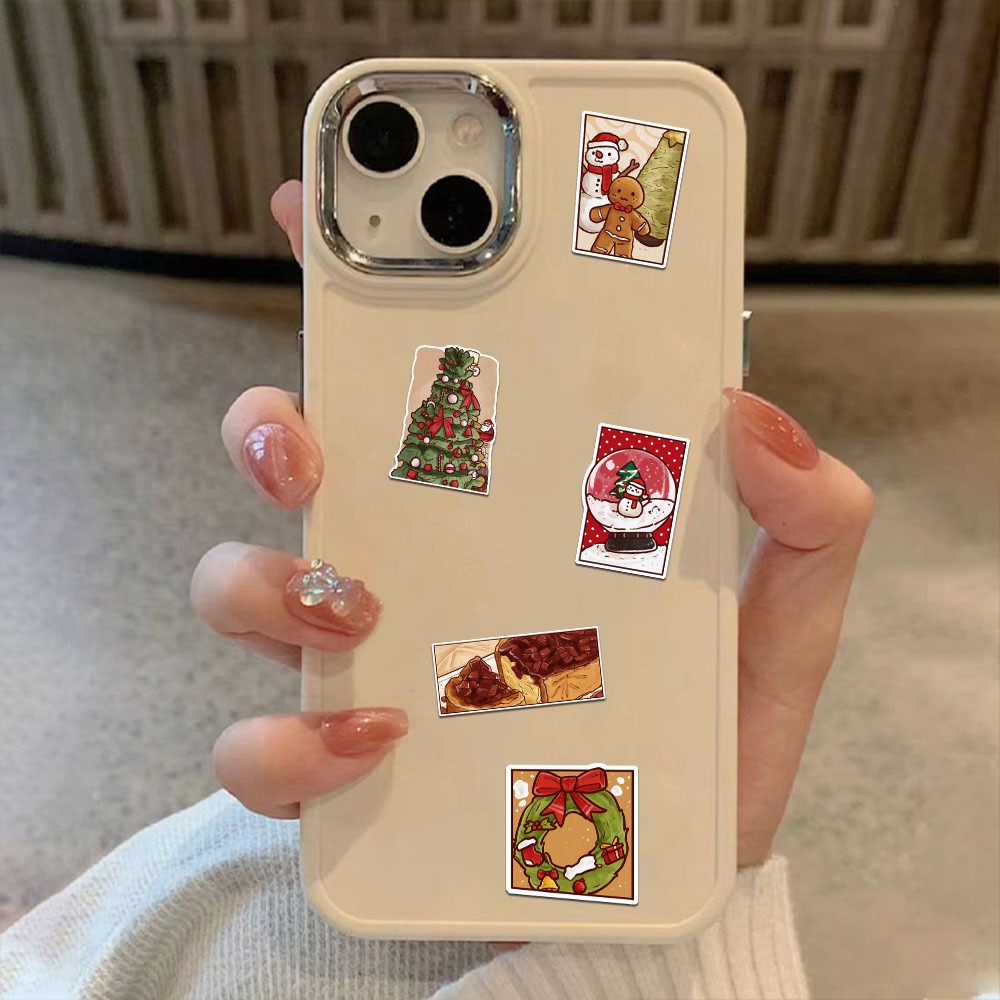 8 Sheets of Festive Hand-Drawn Christmas Diary Stickers - DIY Scrapbooking & Journaling Materials for Decorating Notebooks, Handbags, and Smartphones