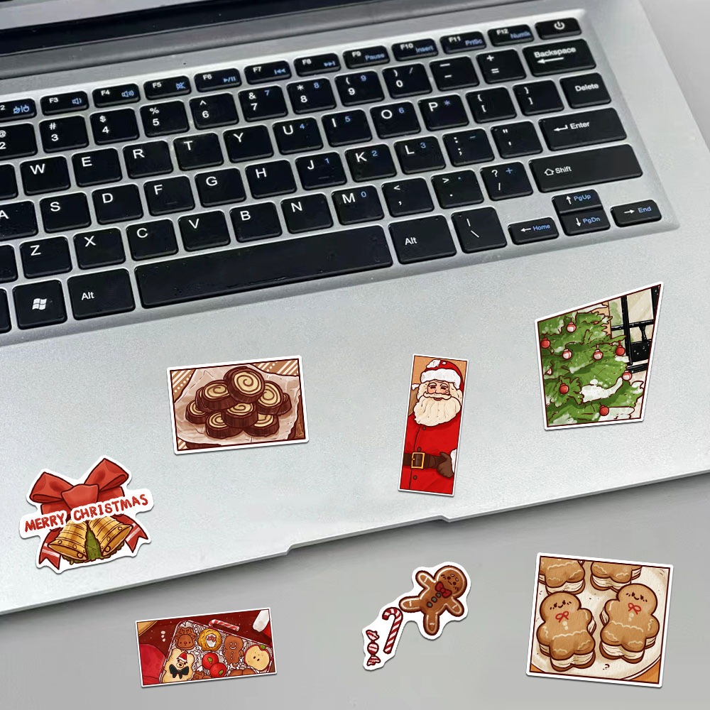 8 Sheets of Festive Hand-Drawn Christmas Diary Stickers - DIY Scrapbooking & Journaling Materials for Decorating Notebooks, Handbags, and Smartphones