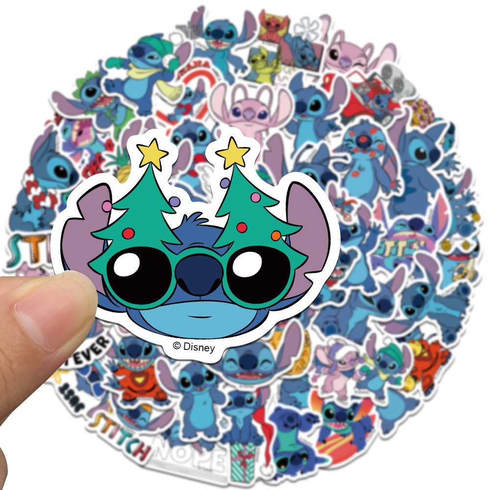 50-Piece Cartoon Stitch (Lilo & Stitch) Stickers - DIY Decorations for Suitcases, Mobile Phones, Notebooks, and Guitars