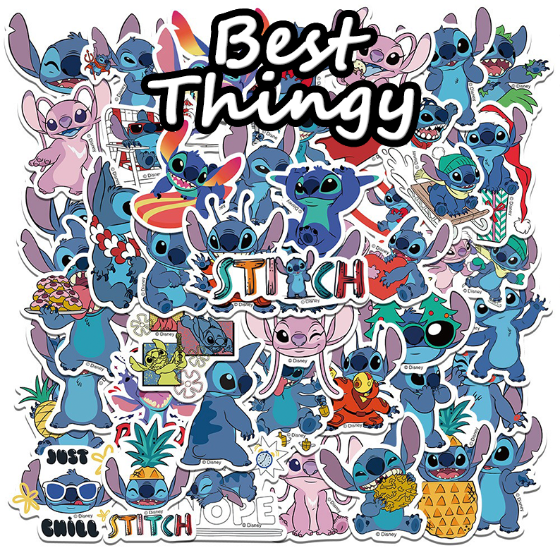 50-Piece Cartoon Stitch (Lilo & Stitch) Stickers - DIY Decorations for Suitcases, Mobile Phones, Notebooks, and Guitars
