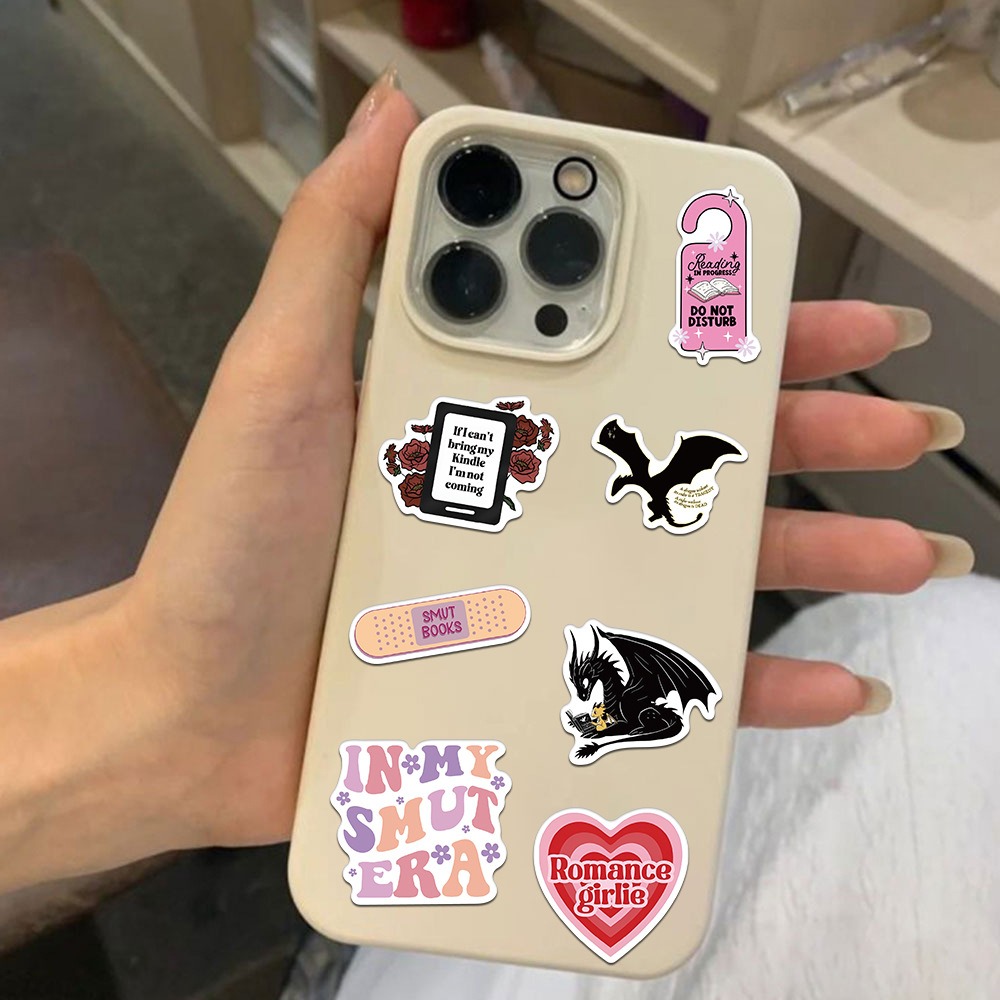 52-Piece New Bookish Nerdy Reading Stickers - Waterproof Decorations for Skateboards, Mobile Phones, Water Bottles, and Fridges