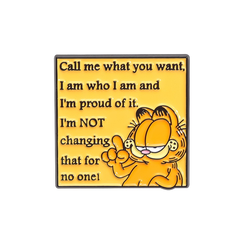 Adorable Collection of Orange Tabby & Garfield Animal-Inspired Movie & Comic Metal Brooch, Elegant Badge Lapel Pin, Unique Gift Boutonniere