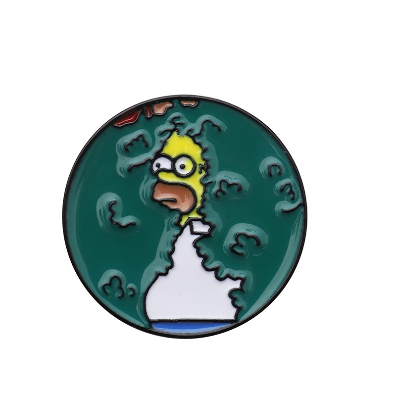Trendy Hit! The Simpsons Cartoon Character Alloy Brooch, Quirky Oil-Dripped Craftsmanship, Unique Pin Design Showcases Personality Flair