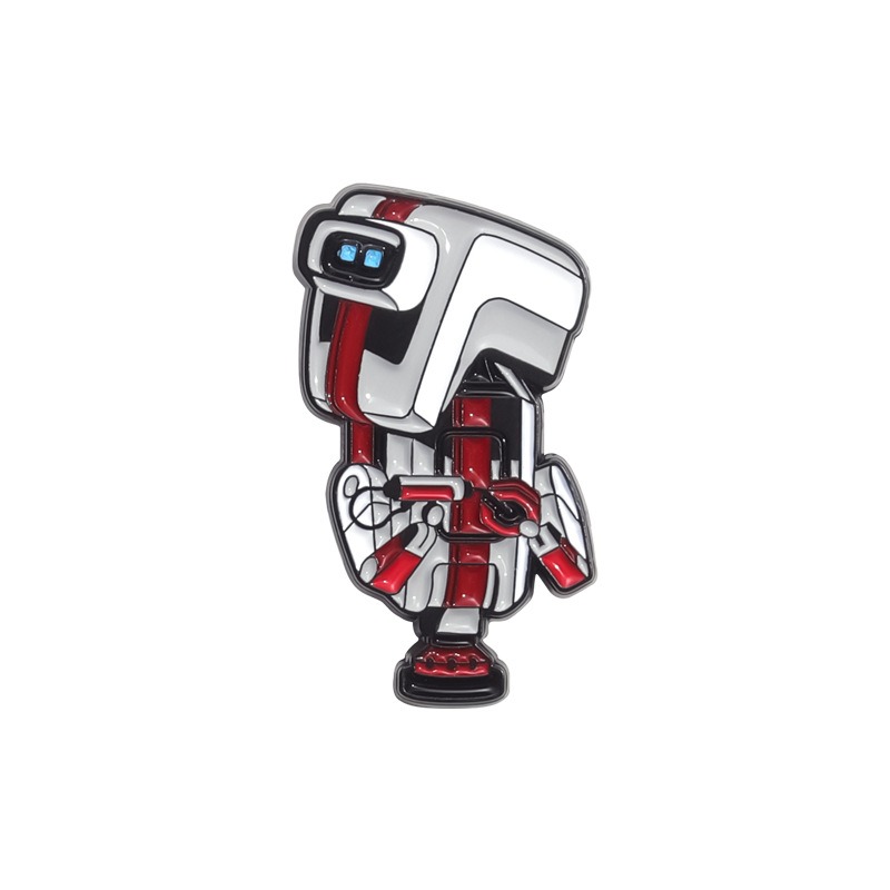 Cute White Robot Metal Brooch, Anime Merchandise Versatile Accessory, Post-Apocalyptic Style Lapel Pin, Enhance Your Fashion Look