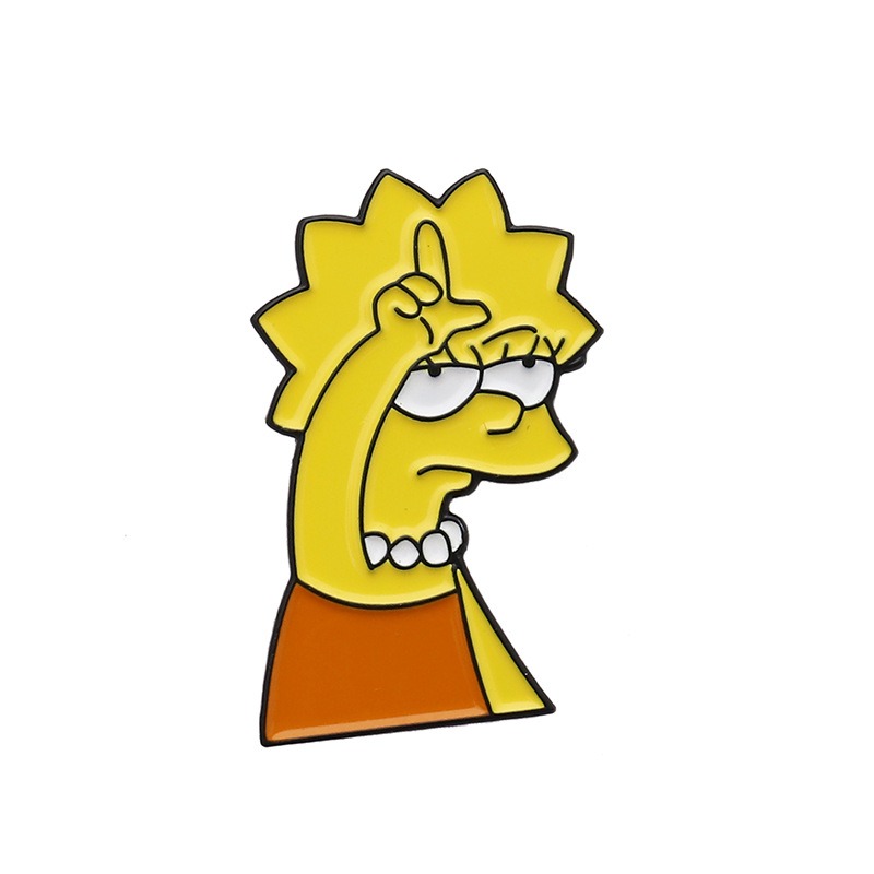 Trendy Hit! The Simpsons Cartoon Character Alloy Brooch, Quirky Oil-Dripped Craftsmanship, Unique Pin Design Showcases Personality Flair