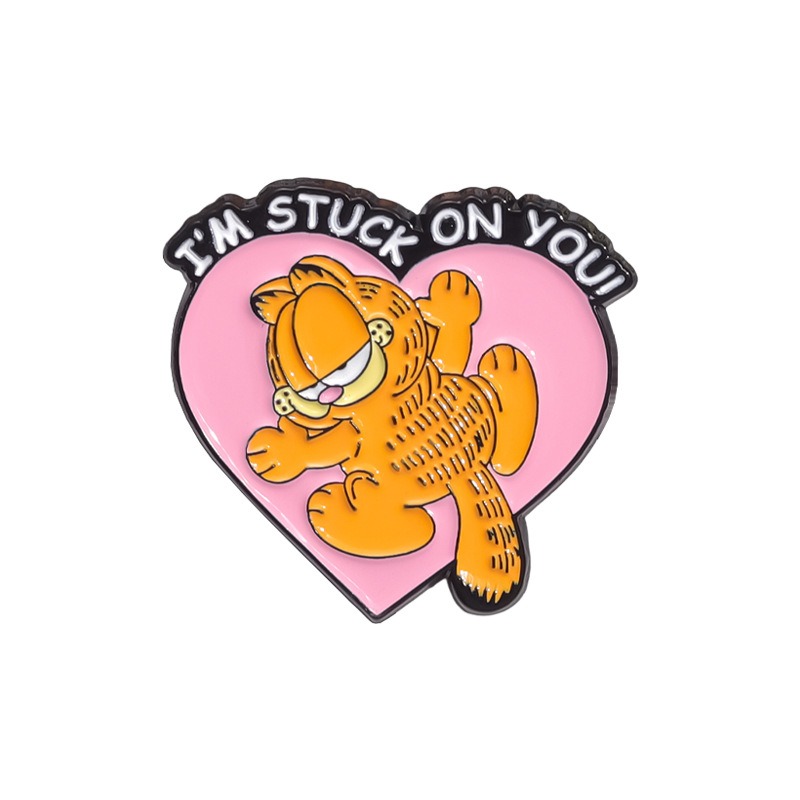 Adorable Collection of Orange Tabby & Garfield Animal-Inspired Movie & Comic Metal Brooch, Elegant Badge Lapel Pin, Unique Gift Boutonniere