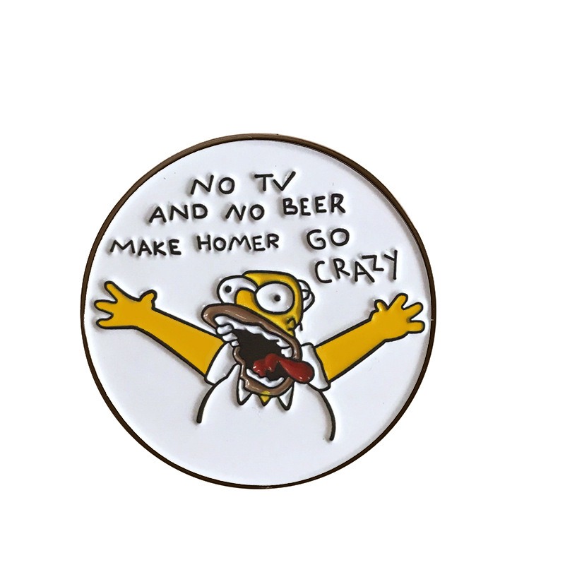 Trendy Hit! The Simpsons Cartoon Character Alloy Brooch, Quirky Oil-Dripped Craftsmanship, Unique Pin Design Showcases Personality Flair