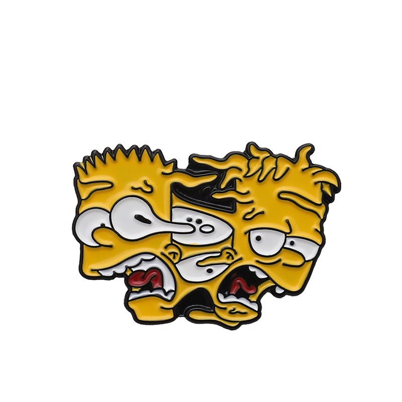 Trendy Hit! The Simpsons Cartoon Character Alloy Brooch, Quirky Oil-Dripped Craftsmanship, Unique Pin Design Showcases Personality Flair