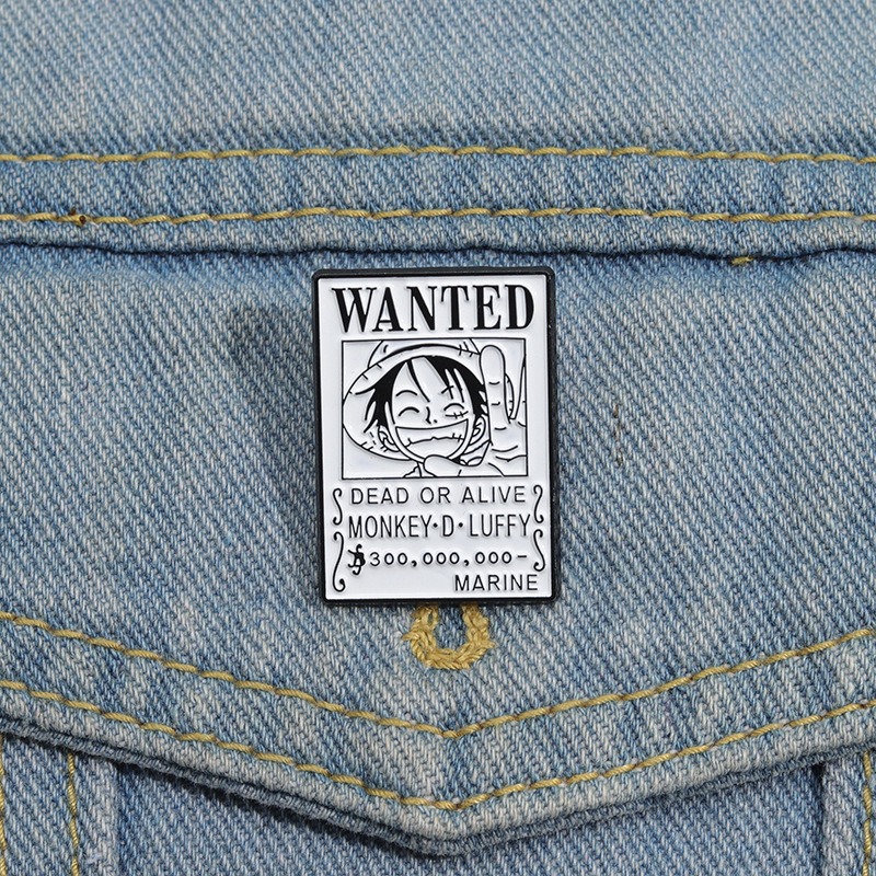 Anime 'One Piece' Series Merchandise: Luffy Bounty Poster-Themed Brooch, Metal Badge Zoro Accessory Pin, Adorable Poster Style