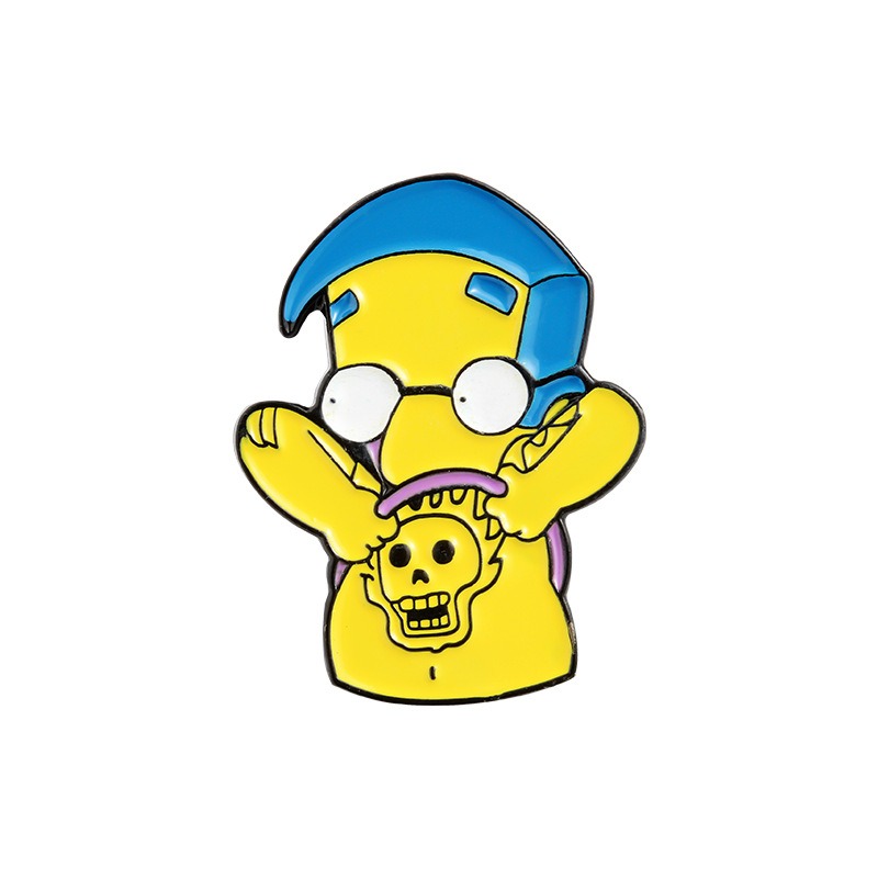 Trendy Hit! The Simpsons Cartoon Character Alloy Brooch, Quirky Oil-Dripped Craftsmanship, Unique Pin Design Showcases Personality Flair