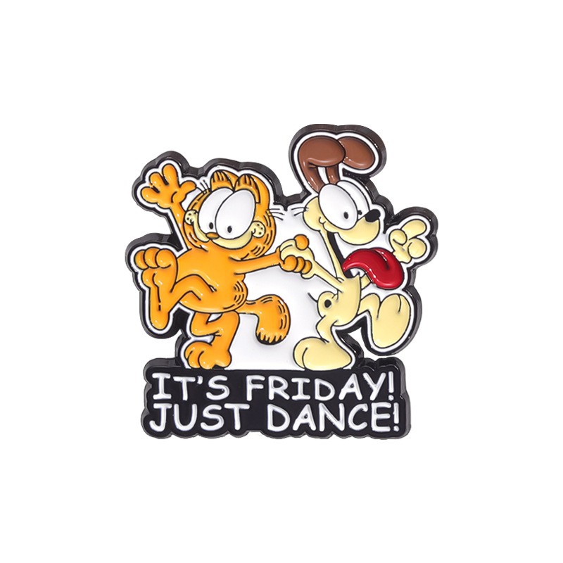 Adorable Collection of Orange Tabby & Garfield Animal-Inspired Movie & Comic Metal Brooch, Elegant Badge Lapel Pin, Unique Gift Boutonniere