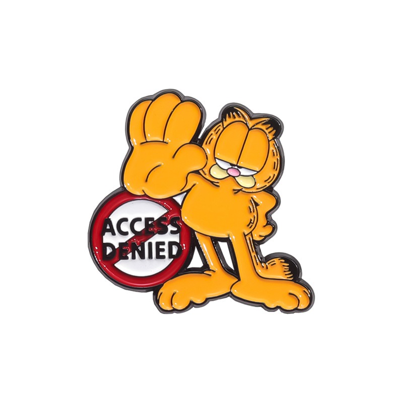 Adorable Collection of Orange Tabby & Garfield Animal-Inspired Movie & Comic Metal Brooch, Elegant Badge Lapel Pin, Unique Gift Boutonniere