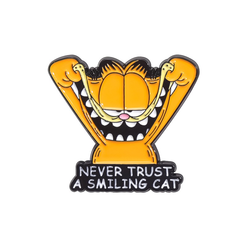 Adorable Collection of Orange Tabby & Garfield Animal-Inspired Movie & Comic Metal Brooch, Elegant Badge Lapel Pin, Unique Gift Boutonniere