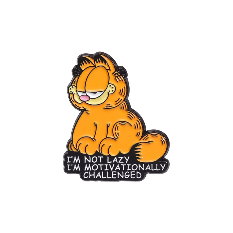Adorable Collection of Orange Tabby & Garfield Animal-Inspired Movie & Comic Metal Brooch, Elegant Badge Lapel Pin, Unique Gift Boutonniere