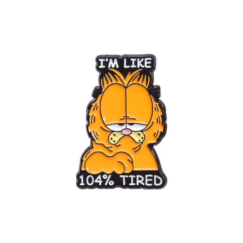 Adorable Collection of Orange Tabby & Garfield Animal-Inspired Movie & Comic Metal Brooch, Elegant Badge Lapel Pin, Unique Gift Boutonniere