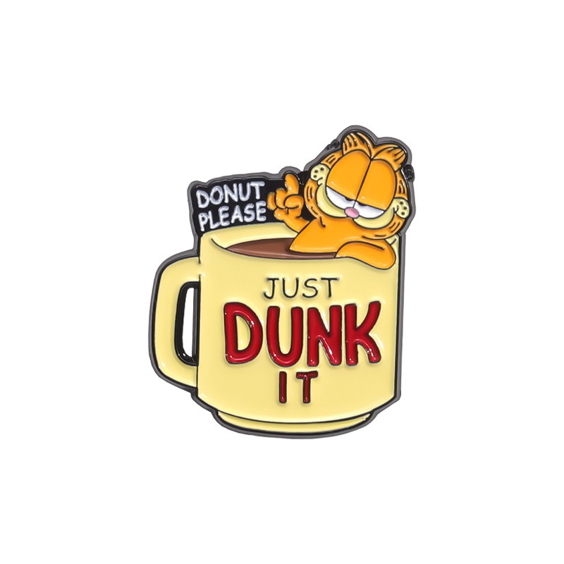 Adorable Collection of Orange Tabby & Garfield Animal-Inspired Movie & Comic Metal Brooch, Elegant Badge Lapel Pin, Unique Gift Boutonniere