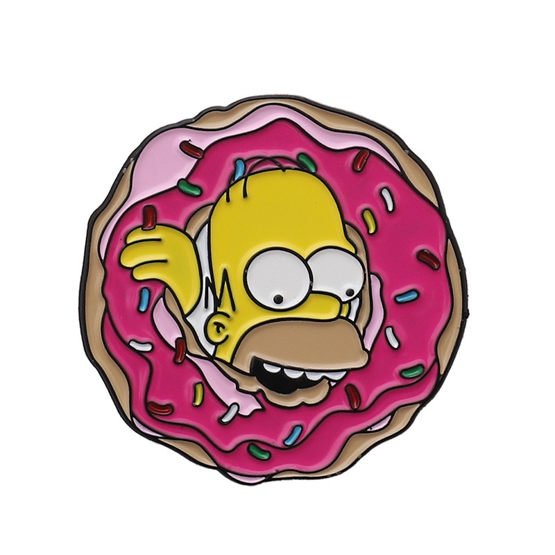 Trendy Hit! The Simpsons Cartoon Character Alloy Brooch, Quirky Oil-Dripped Craftsmanship, Unique Pin Design Showcases Personality Flair