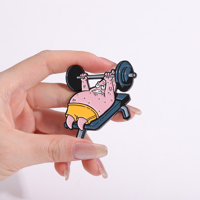 Anime Ocean-Themed Merchandise, SpongeStar & Octopus Cartoon Character Metal Badge, Stylish Brooch/Lapel Pin Dual Use