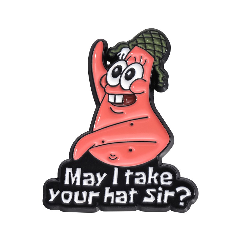Cartoon Cutie Brooch! SpongeBob's Clumsy Patrick Star Adorable Pink Star Souvenir Badge, Funny Merchandise, Stylish Accessory