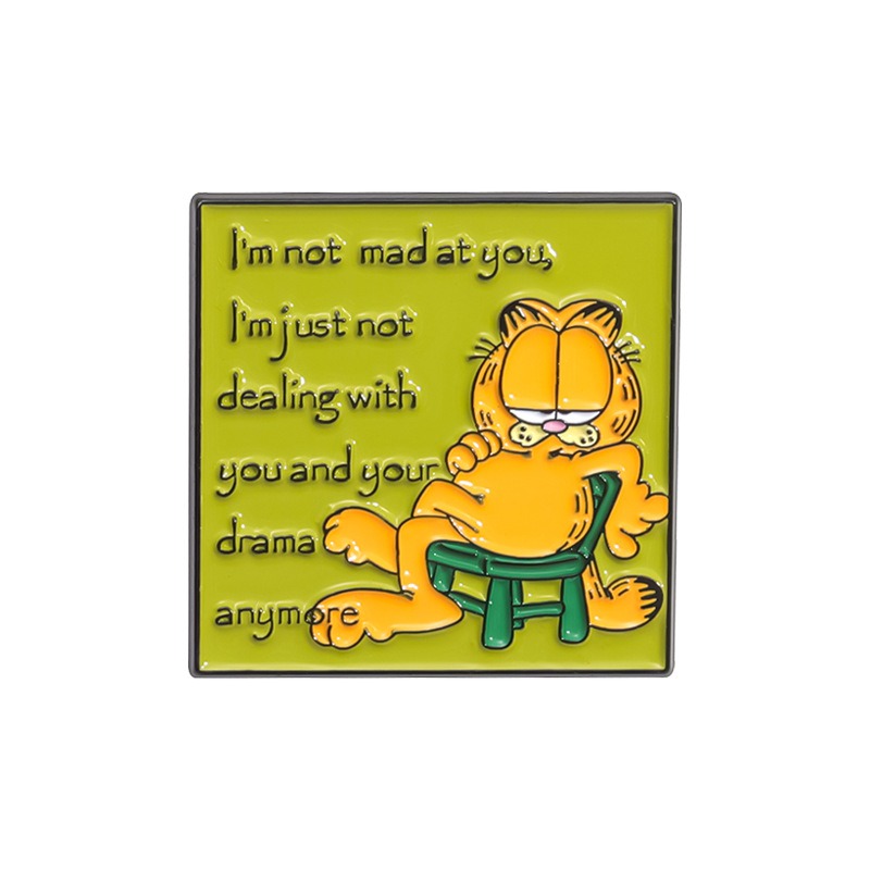 Adorable Collection of Orange Tabby & Garfield Animal-Inspired Movie & Comic Metal Brooch, Elegant Badge Lapel Pin, Unique Gift Boutonniere