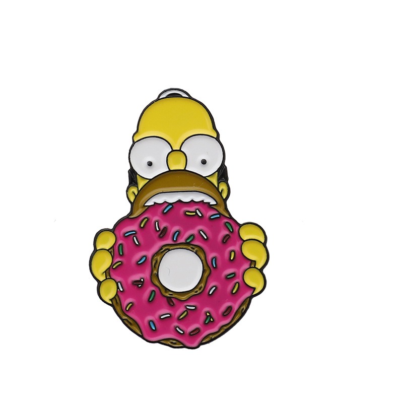Trendy Hit! The Simpsons Cartoon Character Alloy Brooch, Quirky Oil-Dripped Craftsmanship, Unique Pin Design Showcases Personality Flair