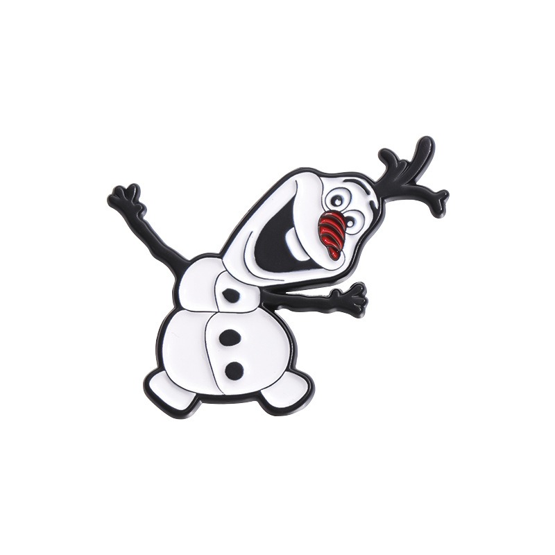 Euro-American Charm, Adorable Olaf! Movie & TV Peripheral Commemorative Badge, Whimsical Snowman-Shaped Cartoon Brooch, Adding Uniqueness to Your Everyday