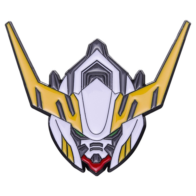 Anime Fans' Treasure! Metallic Lacquered Mech Warrior Brooch, 2D Fashion Badge, Versatile Anti-Plunge Medal, Stylishly Cool!