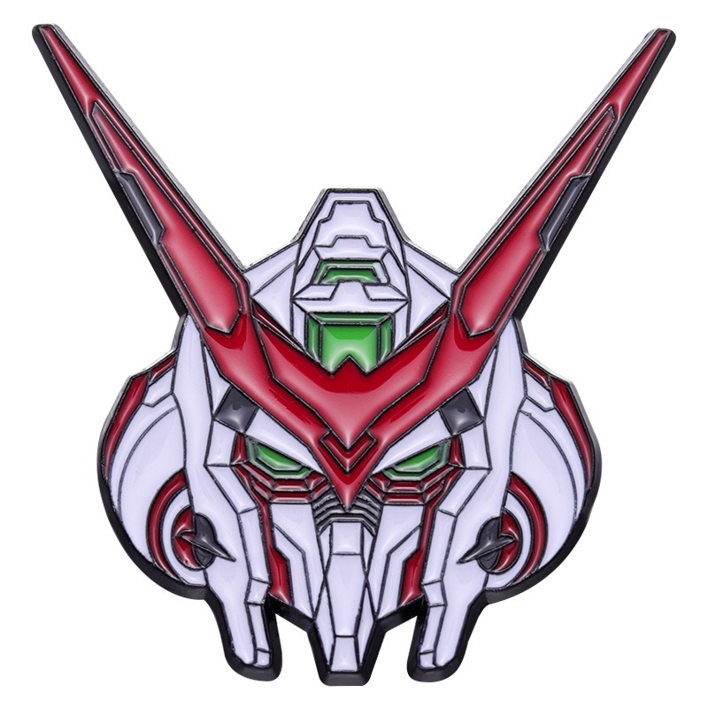 Anime Fans' Treasure! Metallic Lacquered Mech Warrior Brooch, 2D Fashion Badge, Versatile Anti-Plunge Medal, Stylishly Cool!