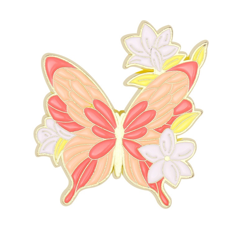 Hot-selling Hit! Creative Blossom Blended with Glittering Butterfly, Metallic Badge in Fashionable Interpretation, Versatile Accessory Highlighting Unique Charm!