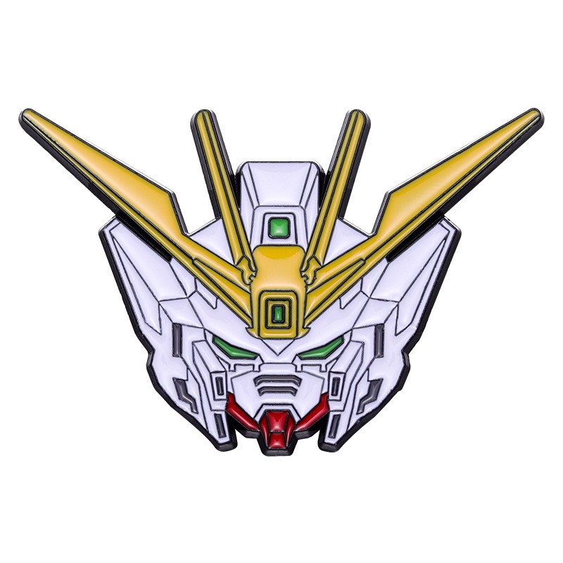 Anime Fans' Treasure! Metallic Lacquered Mech Warrior Brooch, 2D Fashion Badge, Versatile Anti-Plunge Medal, Stylishly Cool!