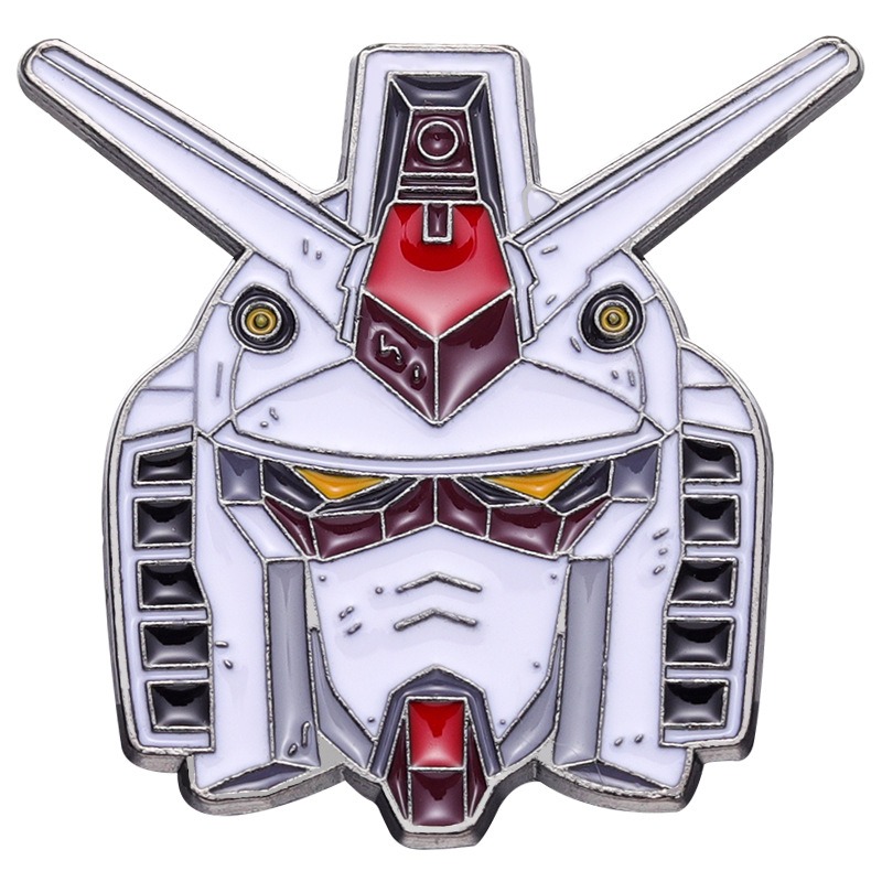 Anime Fans' Treasure! Metallic Lacquered Mech Warrior Brooch, 2D Fashion Badge, Versatile Anti-Plunge Medal, Stylishly Cool!