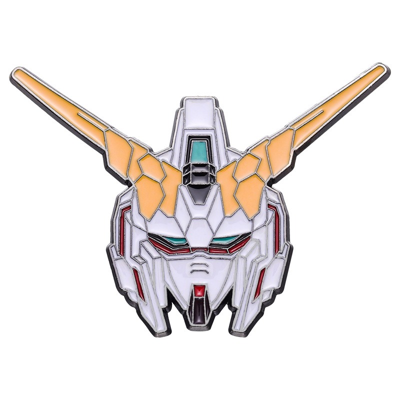 Anime Fans' Treasure! Metallic Lacquered Mech Warrior Brooch, 2D Fashion Badge, Versatile Anti-Plunge Medal, Stylishly Cool!
