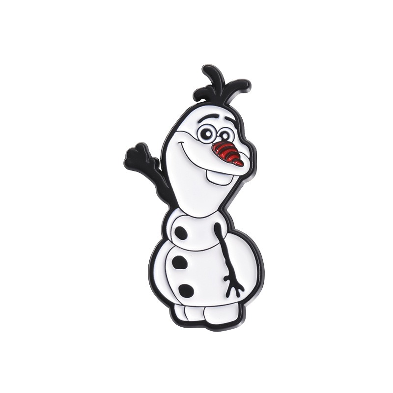 Euro-American Charm, Adorable Olaf! Movie & TV Peripheral Commemorative Badge, Whimsical Snowman-Shaped Cartoon Brooch, Adding Uniqueness to Your Everyday