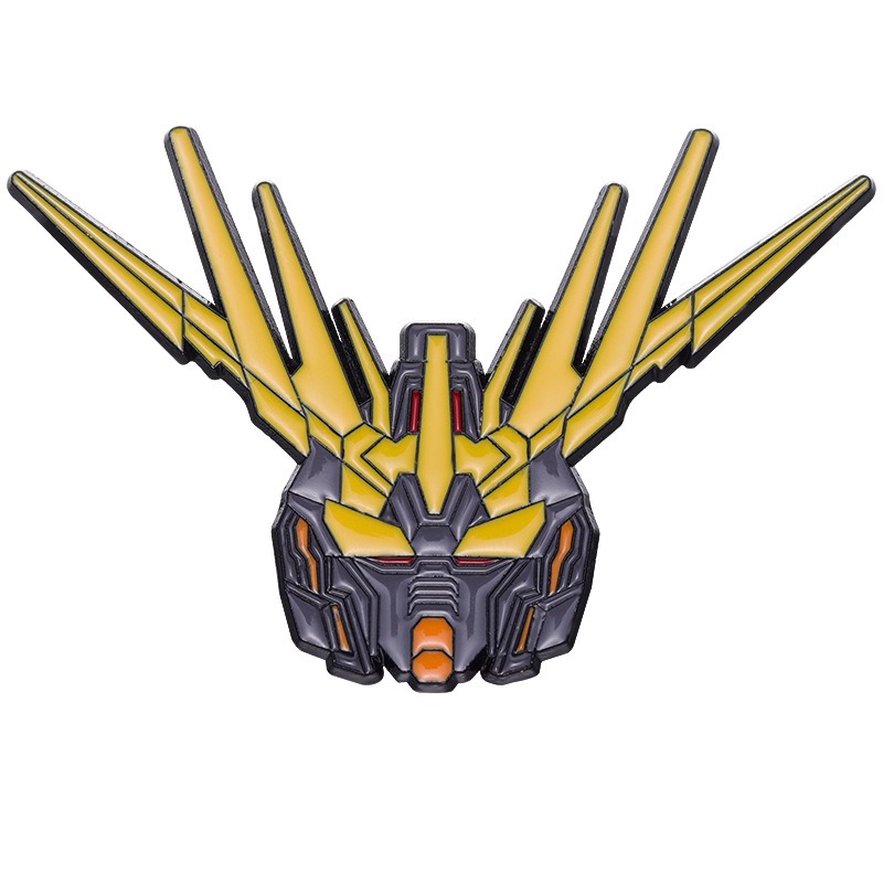 Anime Fans' Treasure! Metallic Lacquered Mech Warrior Brooch, 2D Fashion Badge, Versatile Anti-Plunge Medal, Stylishly Cool!