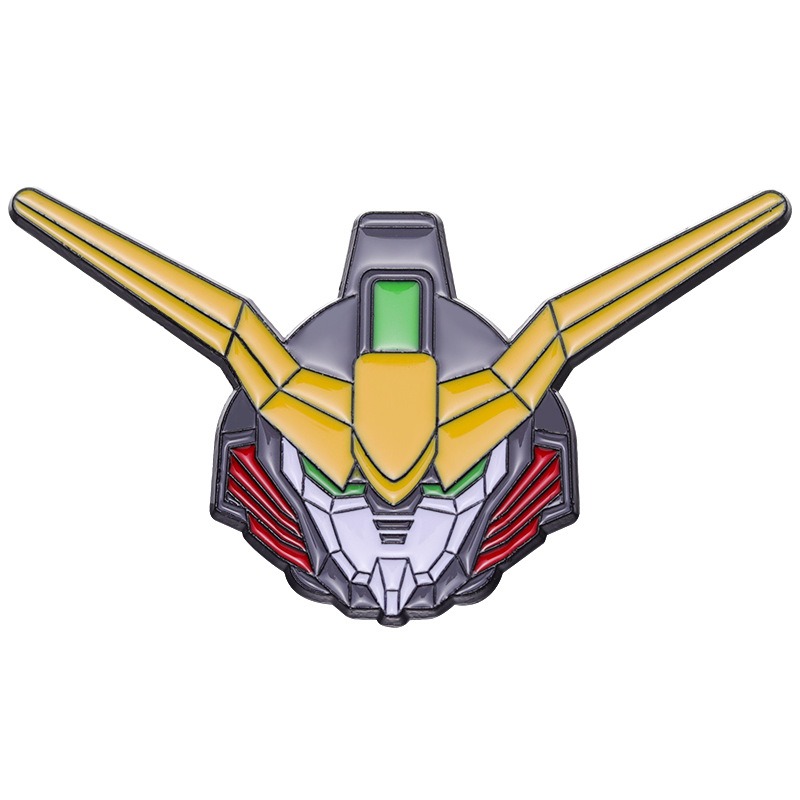 Anime Fans' Treasure! Metallic Lacquered Mech Warrior Brooch, 2D Fashion Badge, Versatile Anti-Plunge Medal, Stylishly Cool!