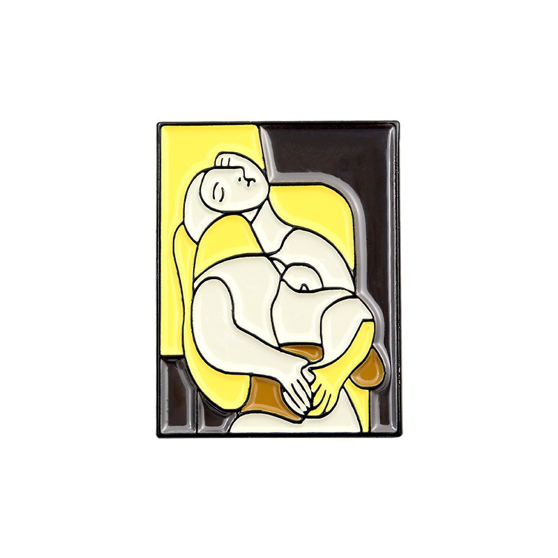 Artistic Treasures in Enamel Brooches - Capturing Picasso's Strokes, Van Gogh's Dreams, Mona Lisa's Smile, and Venus's Beauty in a Single Pin