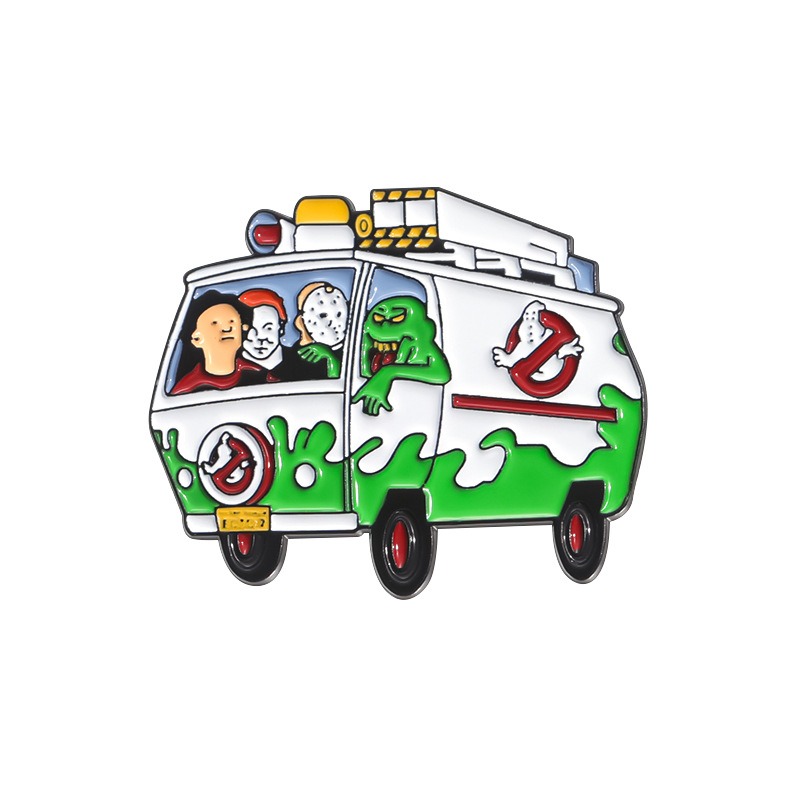 Adorable Arrival! The Expendables Series Anime Merchandise, Cartoon Monster-Shaped Alloy Badge Brooch, Exquisitely Crafted with Cool Automotive Elements