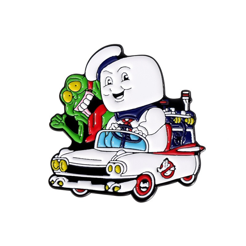 Adorable Arrival! The Expendables Series Anime Merchandise, Cartoon Monster-Shaped Alloy Badge Brooch, Exquisitely Crafted with Cool Automotive Elements