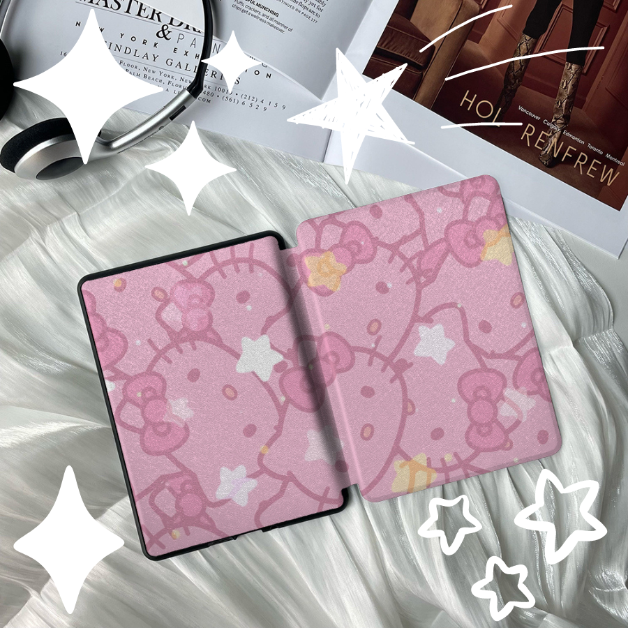Hello Kitty-Themed Customized Kindle Protective Case with Handle, Cute Pattern and Shatter-Resistant Design, Accompany Your Reading Time with Adorable Charm