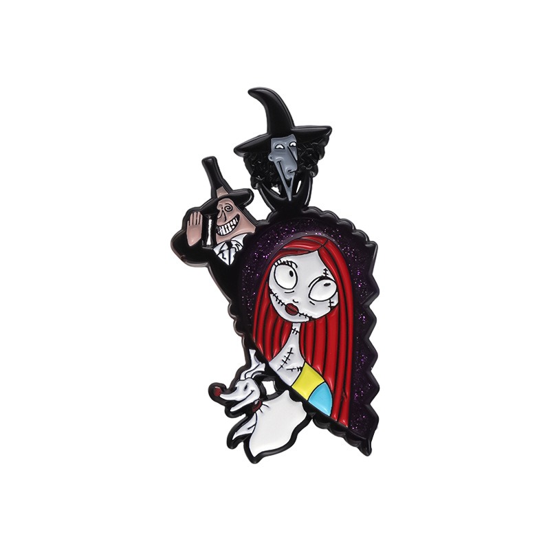 A Must-Have for Christmas Nightmare! Punk Horror Style Metal Badge Featuring a Whimsical Skull Cartoon Anime Character, Over 1200 Sold in a Year, Unique Medal Awaits You!