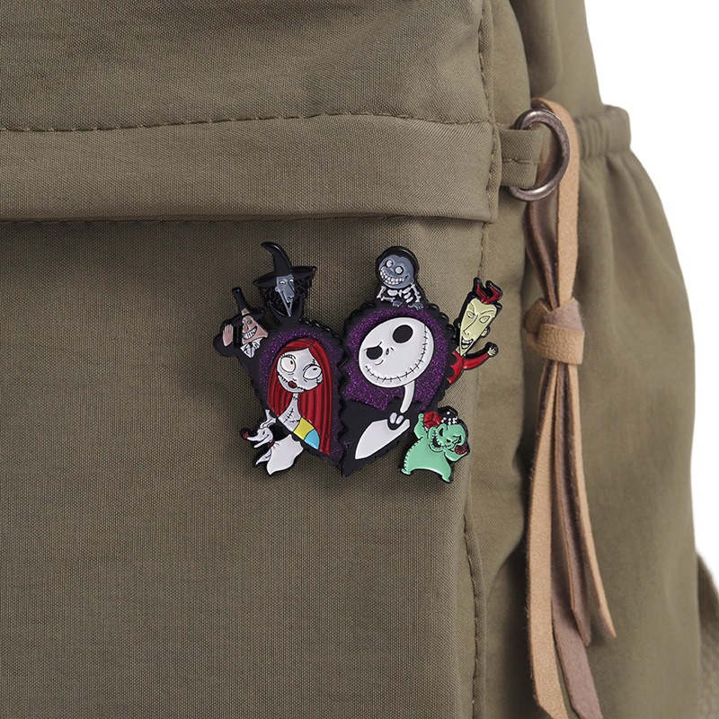 A Must-Have for Christmas Nightmare! Punk Horror Style Metal Badge Featuring a Whimsical Skull Cartoon Anime Character, Over 1200 Sold in a Year, Unique Medal Awaits You!
