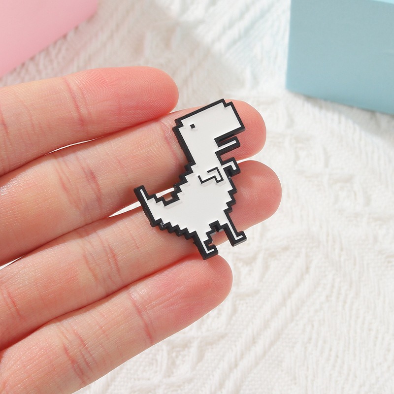 Versatile and Unique! Creative Cartoon Little Dinosaur Enamel Lapel Pin with Oil Droplet Design, Perfect Accessory for Bags and Clothing, Essential for Anti-Peeking, In Stock and Hot Selling!