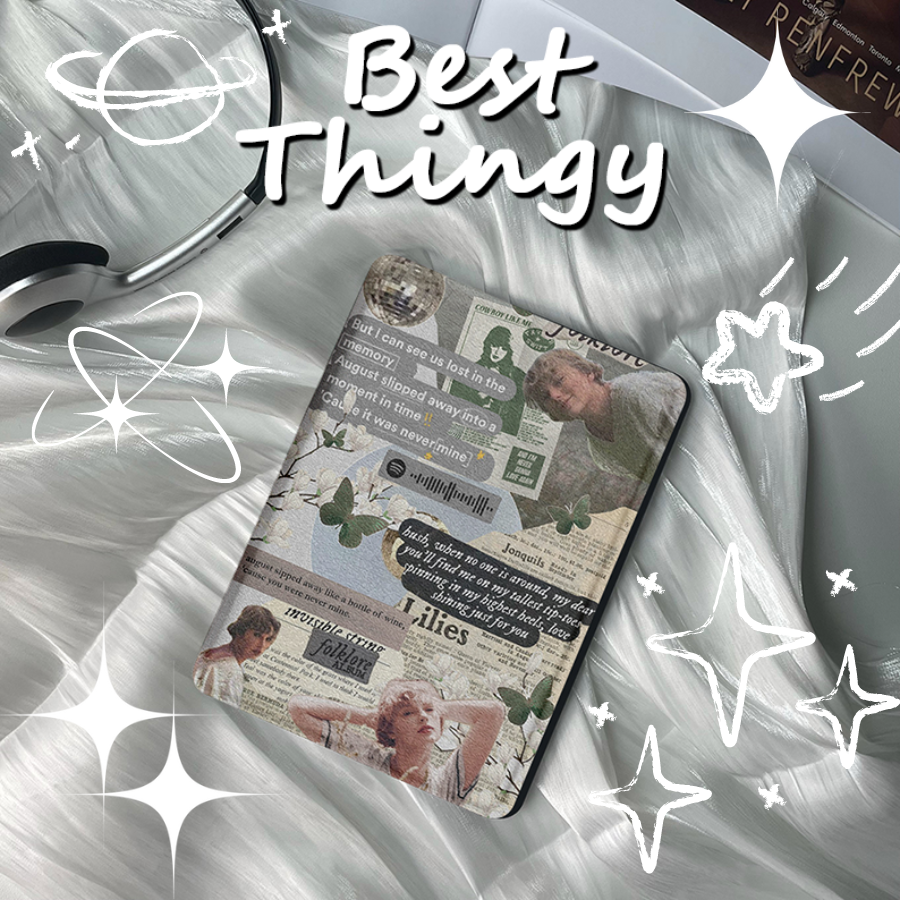 Exclusive for Taylor Swift fans! Customized Kindle case with handle in Taylor Swift style, featuring personalized patterns, perfect for both reading and shatter-resistant protection.