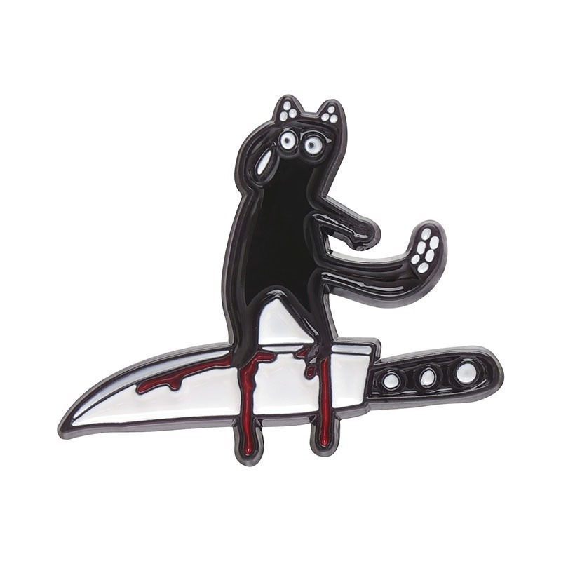 Hot-selling Halloween Dark Style Lapel Pins: Skull, Pumpkin, Black Cat, and Bat Designs