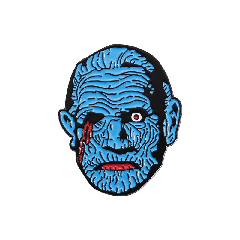 Classic Monster Character Badge Collection Set: Frankenstein, Monster, Werewolf, Alien, Zombie