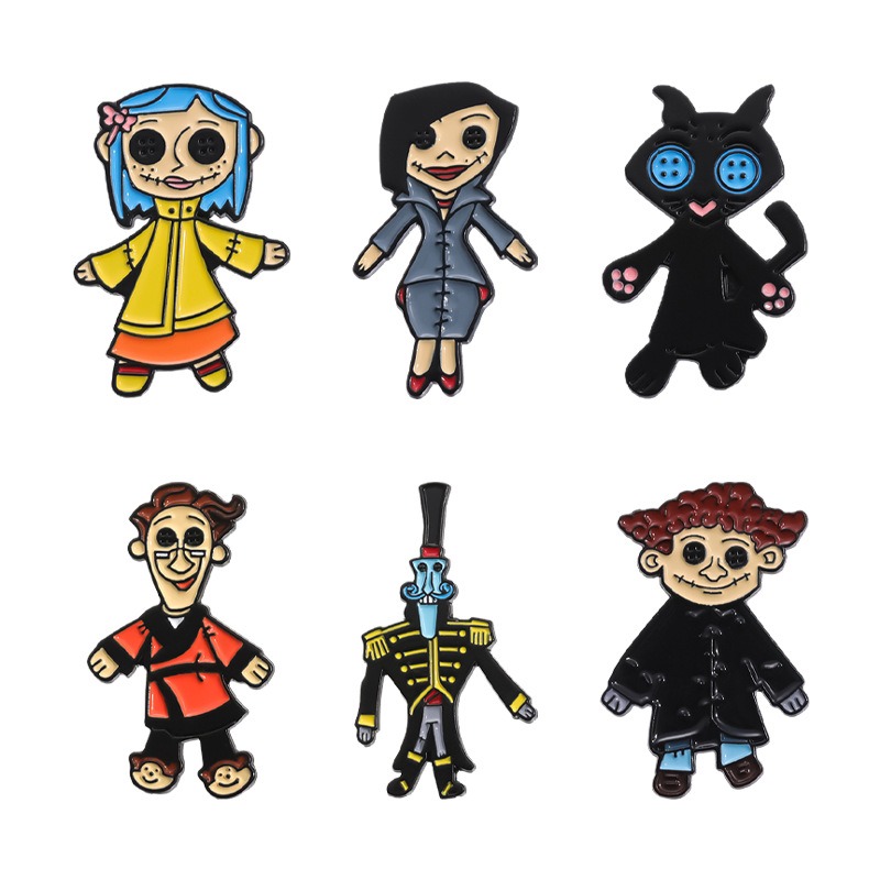 Movie & TV Peripheral Alloy Souvenir Pin: Horror Escape Room Theme, Unique Doll-like Cat Character Lapel Pin, Distinctive Small Gift
