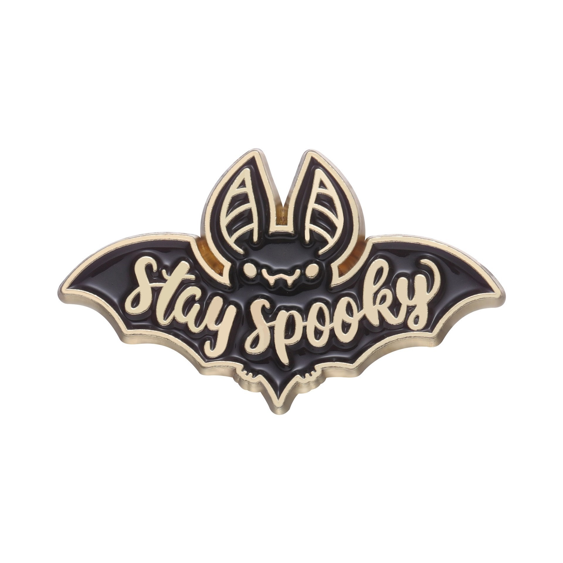 Hot-selling Halloween Dark Style Lapel Pins: Skull, Pumpkin, Black Cat, and Bat Designs