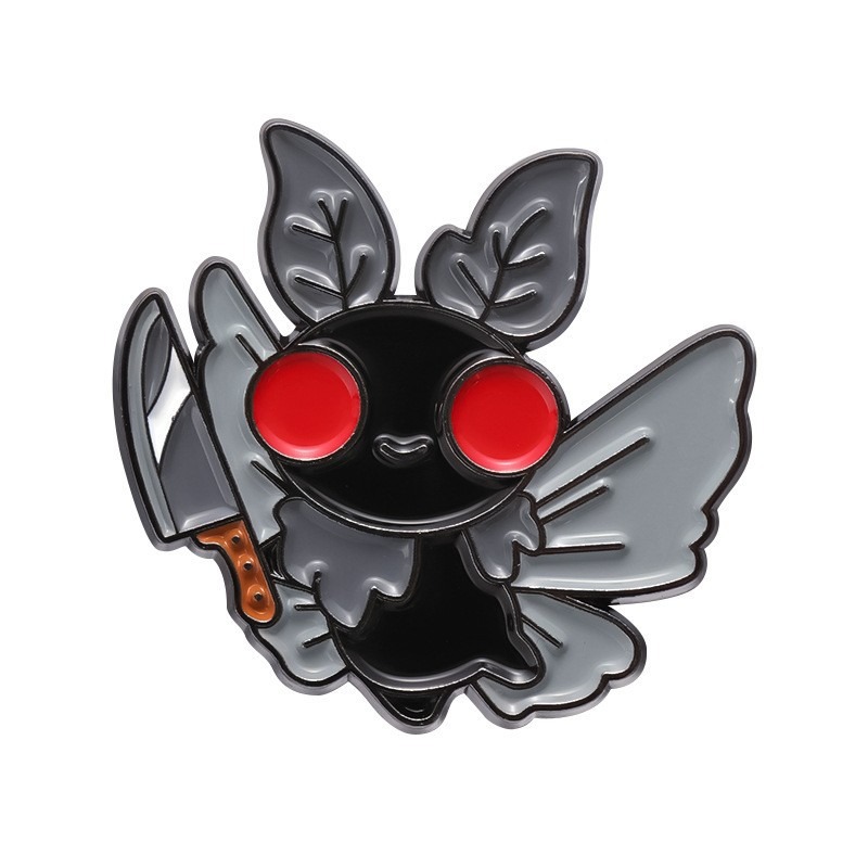 Hot-selling Halloween Dark Style Lapel Pins: Skull, Pumpkin, Black Cat, and Bat Designs
